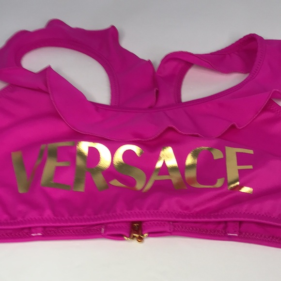 New Authentic VERSACE KIDS Logo ruffle-trimmed 👙 Bikini - Picture 9 of 13